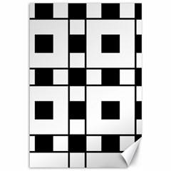 Black And White Pattern Canvas 12  X 18  by Amaryn4rt