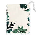 Leaves Plants Foliage Border Drawstring Pouch (4XL) Front