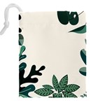 Leaves Plants Foliage Border Drawstring Pouch (4XL) Back