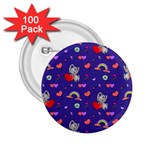 Rabbit Hearts Texture Seamless Pattern 2.25  Buttons (100 pack)  Front