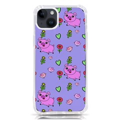 Flower Pink Pig Piggy Seamless Iphone 14 Plus Tpu Uv Print Case by Ravend