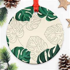 Leaves Monstera Background Ornament (round) by Grandong