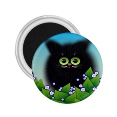 Kitten Black Furry Illustration 2 25  Magnets by Sarkoni