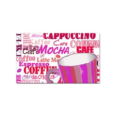 Coffee Cup Lettering Coffee Cup Sticker Rectangular (10 Pack)