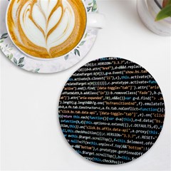 Close Up Code Coding Computer Uv Print Round Tile Coaster by Amaryn4rt