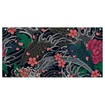 Japanese Wave Koi Illustration Seamless Pattern Banner and Sign 8  x 4  Front