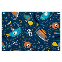 Seamless Pattern Vector Submarine With Sea Animals Cartoon Banner And Sign 6  X 4  by Bedest