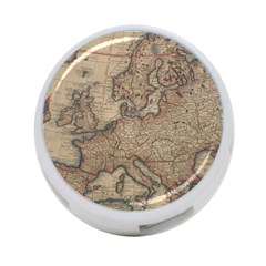 Old Vintage Classic Map Of Europe 4-port Usb Hub (one Side) by Pakjumat