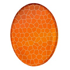 Orange Mosaic Structure Background Oval Glass Fridge Magnet (4 Pack) by Hannah976