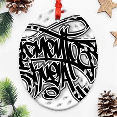 Hip Hop Music Drawing Art Graffiti Ornament (oval Filigree) by Sarkoni