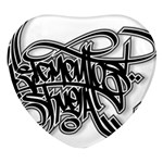 Hip Hop Music Drawing Art Graffiti Heart Glass Fridge Magnet (4 pack) Front