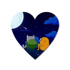 Adventure Time Jake And Finn Night Heart Magnet by Sarkoni