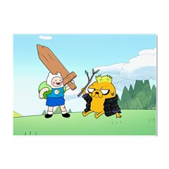 Adventure Time Finn And Jake Cartoon Network Parody Crystal Sticker (a4) by Sarkoni