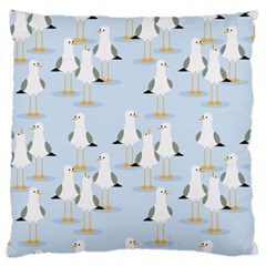 Cute Seagulls Seamless Pattern Light Blue Background Standard Premium Plush Fleece Cushion Case (one Side) by Bedest