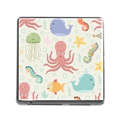 Underwater Seamless Pattern Light Background Funny Memory Card Reader (square 5 Slot) by Bedest