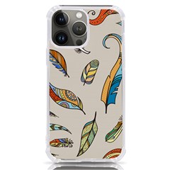 Vector Boho Doodle Feathers Seamless Pattern Illustration Iphone 13 Pro Max Tpu Uv Print Case