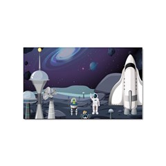 Alien Astronaut Scene Sticker Rectangular (10 Pack)