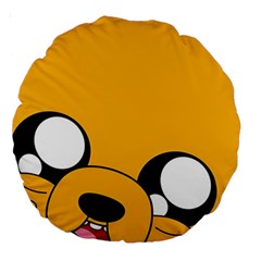 Adventure Time Cartoon Face Funny Happy Toon Large 18  Premium Round Cushions by Bedest