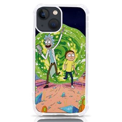 Rick And Morty Adventure Time Cartoon Iphone 13 Mini Tpu Uv Print Case by Bedest