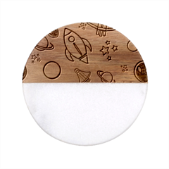 About Space Seamless Pattern Classic Marble Wood Coaster (round)  by Hannah976