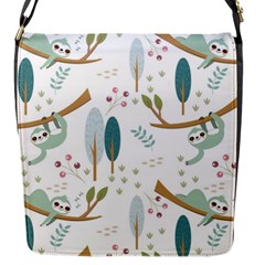 Pattern Sloth Woodland Flap Closure Messenger Bag (s) by Hannah976