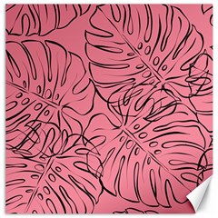 Pink Monstera Canvas 12  X 12  by ConteMonfrey