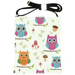 Forest Seamless Pattern With Cute Owls Shoulder Sling Bag by Apen