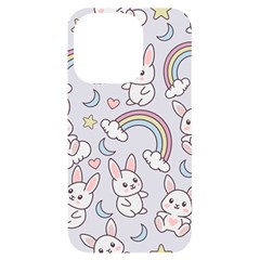 Seamless Pattern With Cute Rabbit Character Iphone 14 Pro Black Uv Print Case by Apen