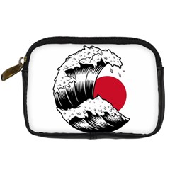 Japanese Sun & Wave Digital Camera Leather Case by Cendanart