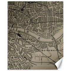 Vintage London Map Canvas 11  X 14  by Cendanart