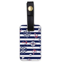 Seamless Marine Pattern Luggage Tag (one Side) by Ket1n9