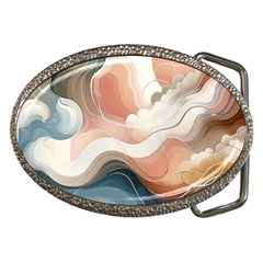 Abstract Pastel Waves Organic Belt Buckles