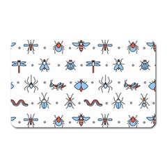 Insects Icons Square Seamless Pattern Magnet (rectangular) by Bedest