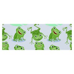 Cute Green Frogs Seamless Pattern Banner And Sign 8  X 3  by Bedest