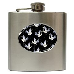 Crane Pattern Bird Animal Hip Flask (6 Oz) by Bedest