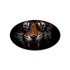 Tiger Angry Nima Face Wild Sticker (oval) by Cemarart