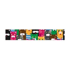 Cat Funny Colorful Pattern Premium Plush Fleece Scarf (mini) by Grandong