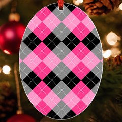 Seamless Argyle Pattern Uv Print Acrylic Ornament Oval by Grandong