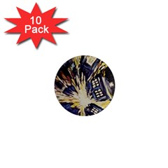 Tardis Doctor Who Pattern 1  Mini Magnet (10 Pack) 