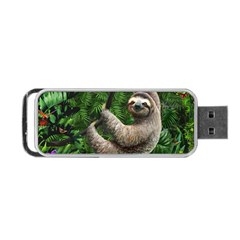 Sloth In Jungle Art Animal Fantasy Portable Usb Flash (two Sides) by Cemarart