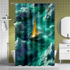 Dolphins Sea Ocean Shower Curtain 48  X 72  (small)  by Cemarart