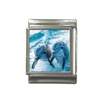 Dolphin Swimming Sea Ocean Italian Charm (13mm) Front