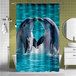 Dolphins Sea Ocean Shower Curtain 48  x 72  (Small)  Curtain(48  X 72 )