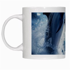 Dolphins Sea Ocean Water White Mug by Cemarart