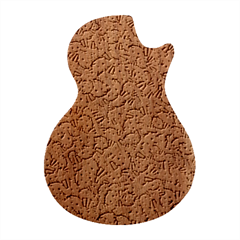 Colorful Cosutme Collage Motif Pattern Guitar Shape Wood Guitar Pick Holder Case And Picks Set