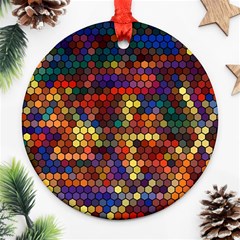 Hexagon Honeycomb Pattern Ornament (round) by Grandong