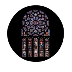 Chartres Cathedral Notre Dame De Paris Stained Glass Mini Round Pill Box by Maspions