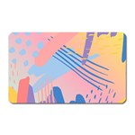 Abstract Lines Dots Pattern Purple Pink Blue Magnet (Rectangular) Front