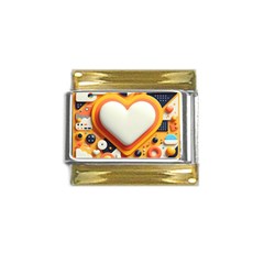 Valentine s Day Design Heart Love Poster Decor Romance Postcard Youth Fun Gold Trim Italian Charm (9mm)