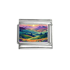 Field Valley Nature Meadows Flowers Dawn Landscape Italian Charm (9mm)